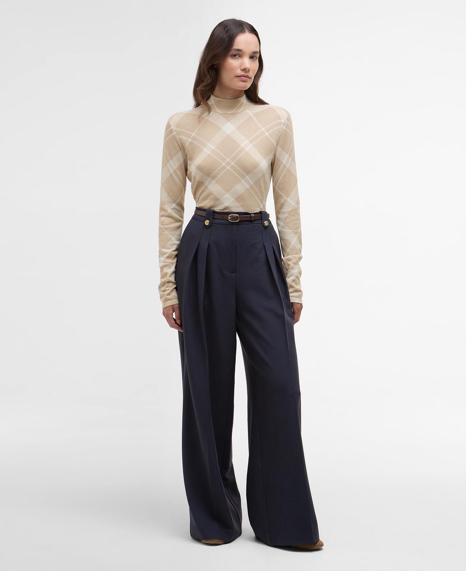 Avery Wide Leg Trousers Dark Navy