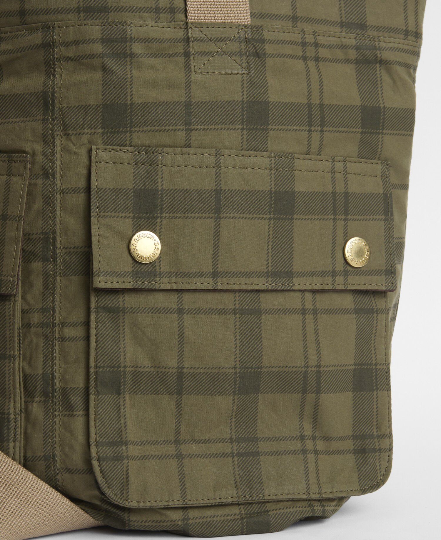 Transport Carry-All Tote Bag Dusky Green Tartan