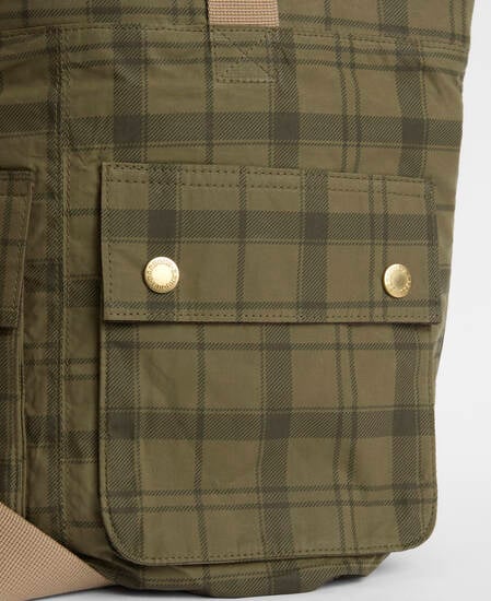 Transport Carry-All Tote Bag Dusky Green Tartan