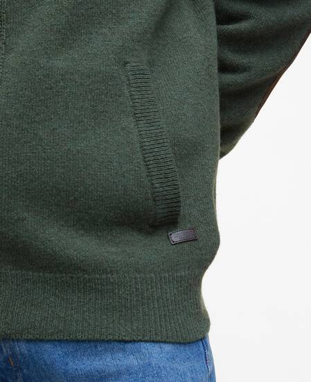 Essential Elbow-Patch Cardigan Olive