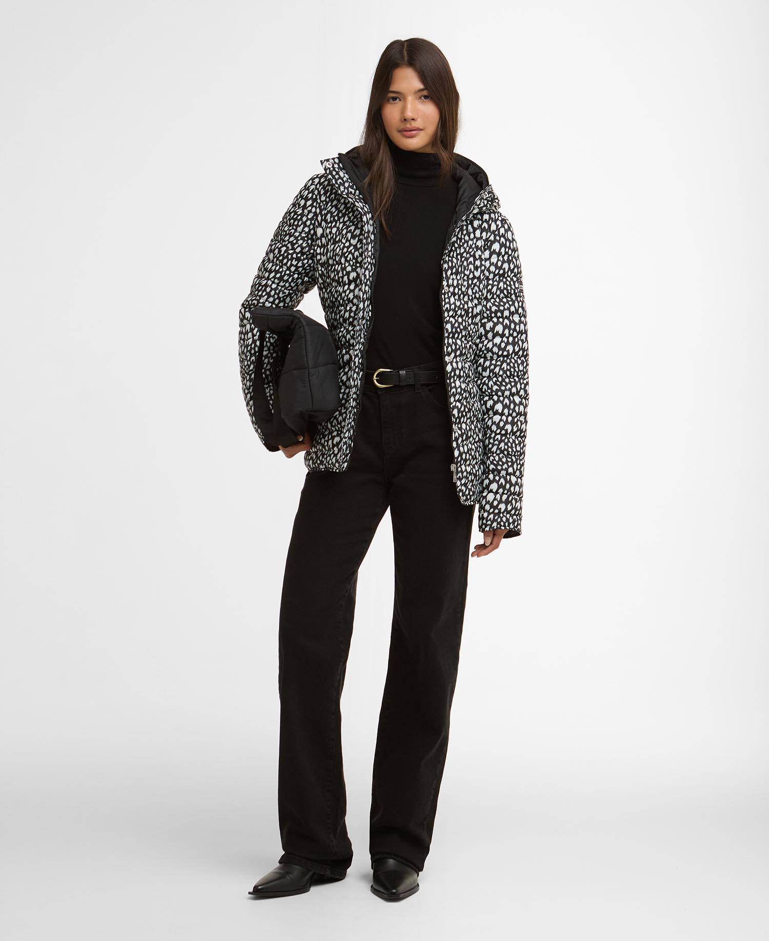 Printed Jada Puffer Jacket Snow Leopard Print image number 1