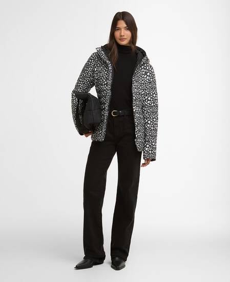 Printed Jada Puffer Jacket Snow Leopard Print
