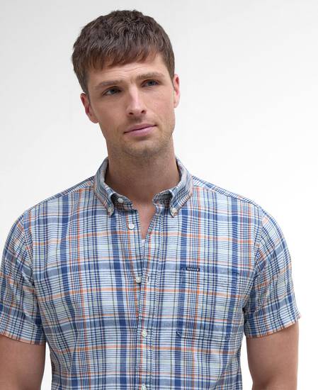 Elton Tailored Short-Sleeved Shirt Dark Denim