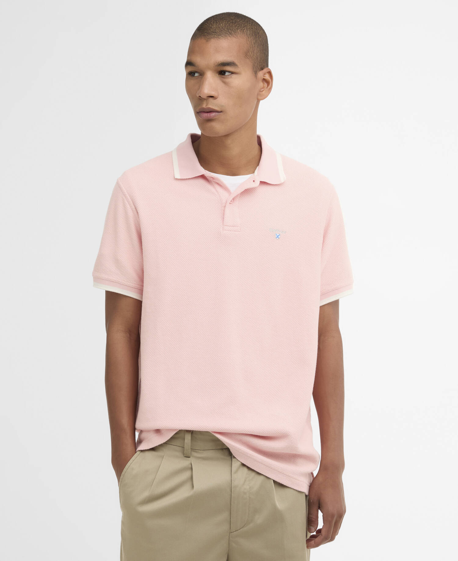 Ferriby Tailored Polo Shirt Silver Pink image number 0