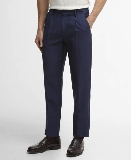 Willowtree Linen Blend Trouser Navy