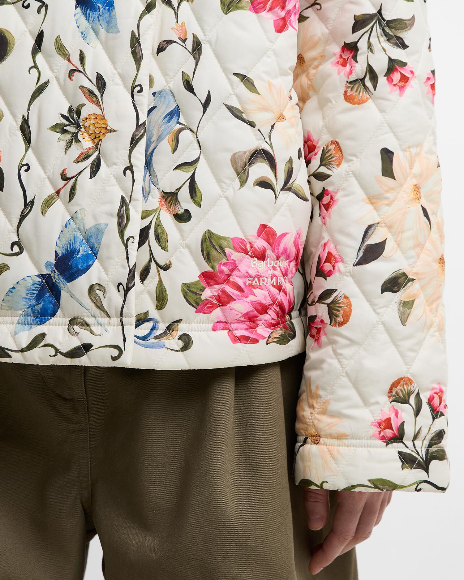 Barbour FARM Rio Azelia Quilted Jacket Cream Spring Petal\Flower Cream