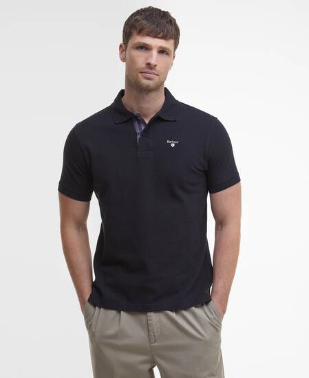 Tartan Pique Polo Shirt Black-Modern Tartan Pique Polo Shirt Black-Modern