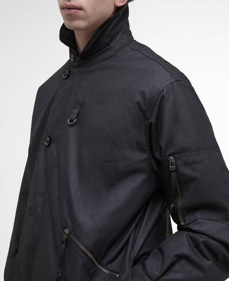 Hanger Waxed Deck Jacket Black