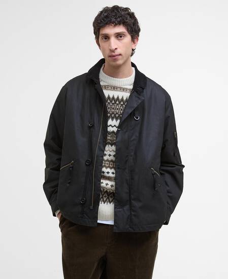 Hanger Waxed Deck Jacket Black