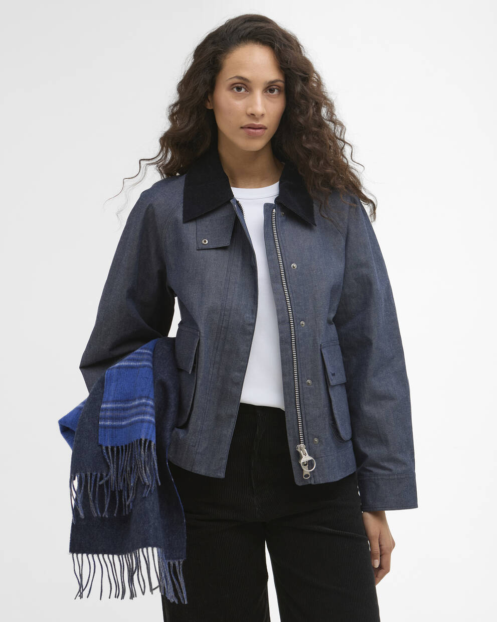 Barbour x ARKET Kokos Dry Wax Denim Jacket