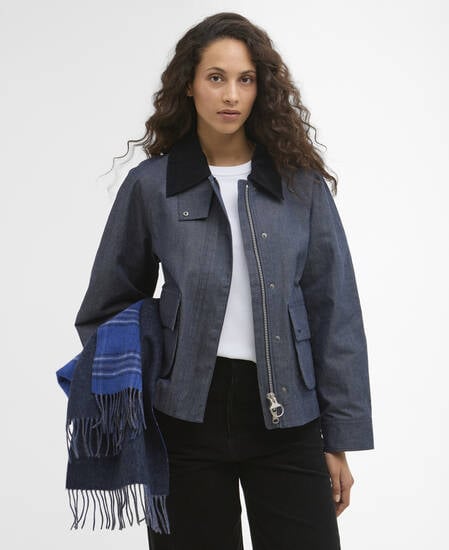 Barbour x ARKET Kokos Dry Wax Denim Jacket Blue Denim Barbour x ARKET Kokos Dry Wax Denim Jacket Blue Denim