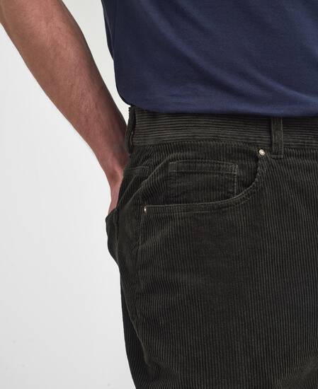 Stretch Cord Regular Trousers Forest
