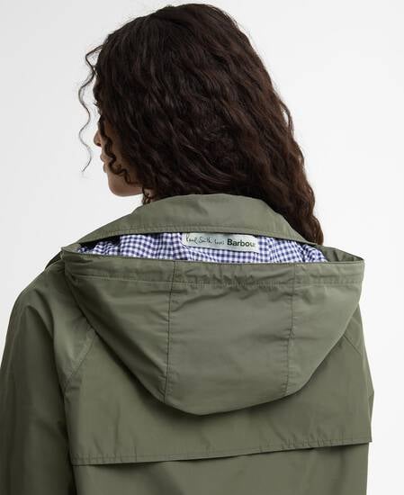 Paul Smith Loves Barbour Broomhill Showerproof Jacket Dusky Khaki/Navy/White Gingham