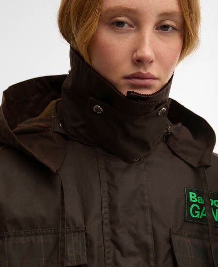 Giacca cerata con peplo Barbour x GANNI Rustic/Classic Tartan