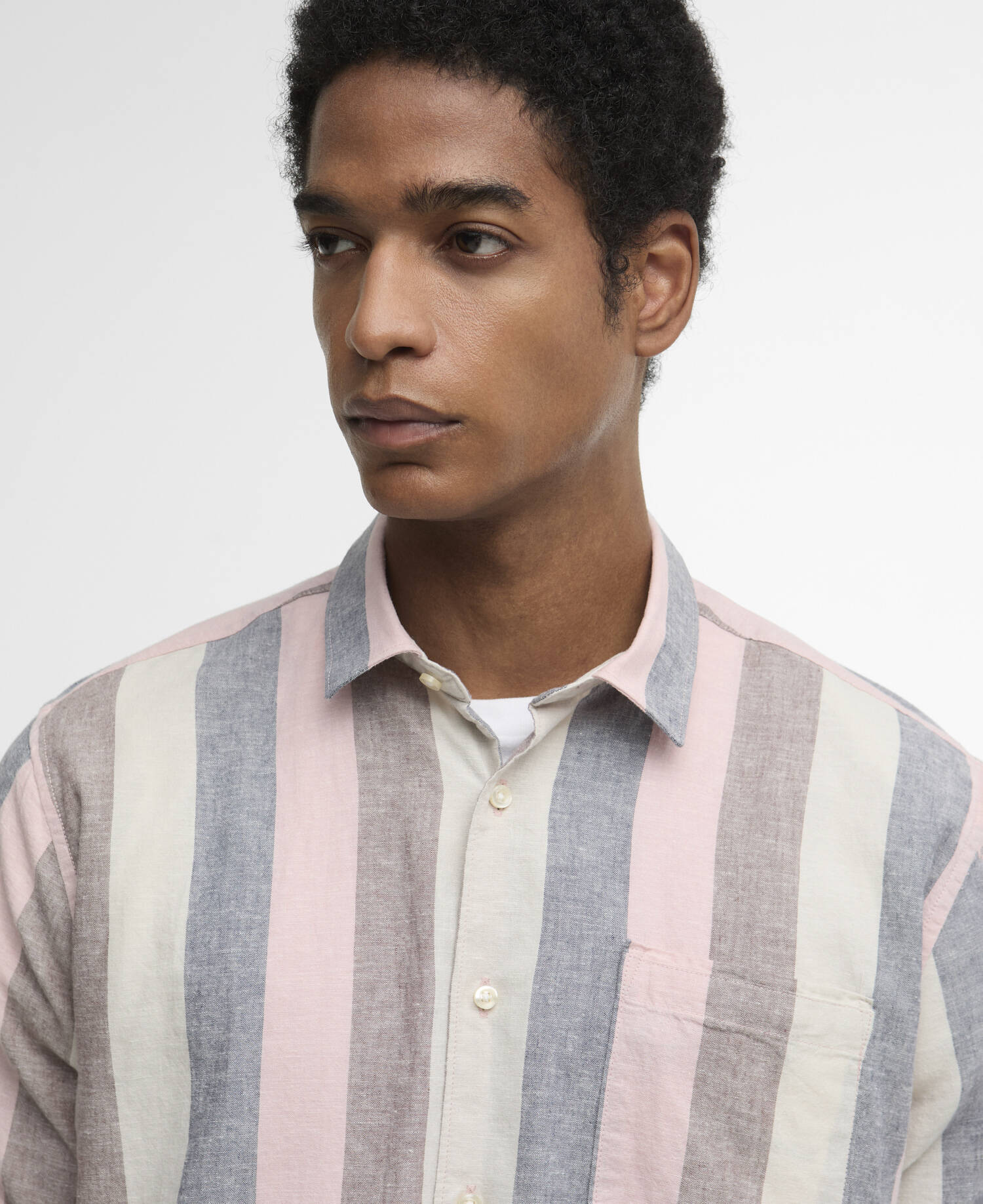 Portwell Striped Regular Short-Sleeved Shirt Pink image number 3