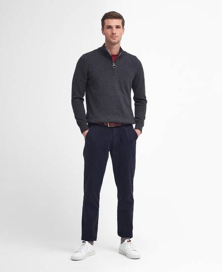 Cotton Half-Zip Jumper Charcoal