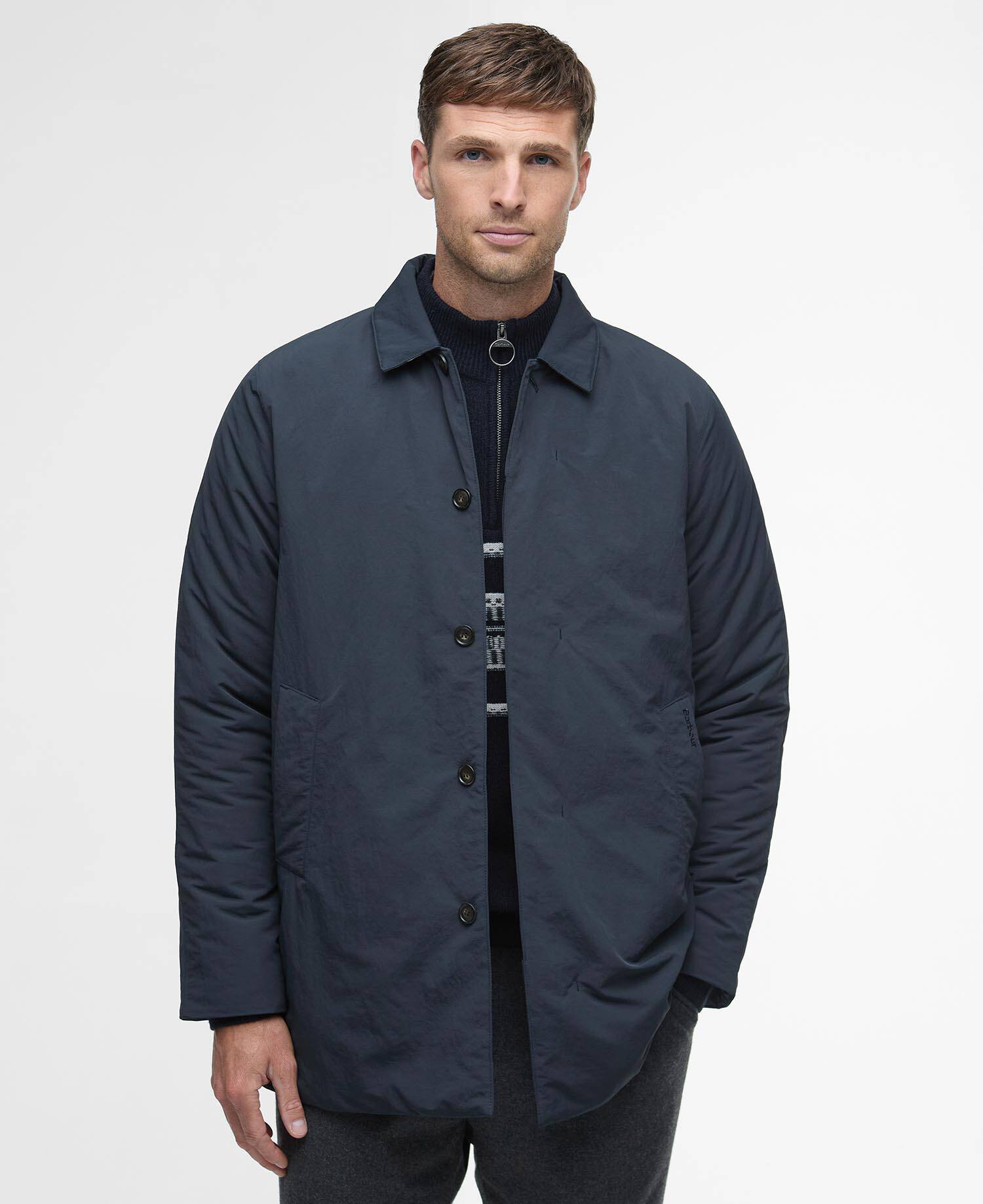 Wadded Lorden Showerproof Mac Dark Navy image number 0