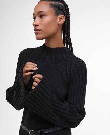 Vera Knitted Midi Dress Black