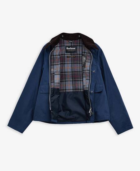 Spey Slim Waxed Jacket Washed Cobalt