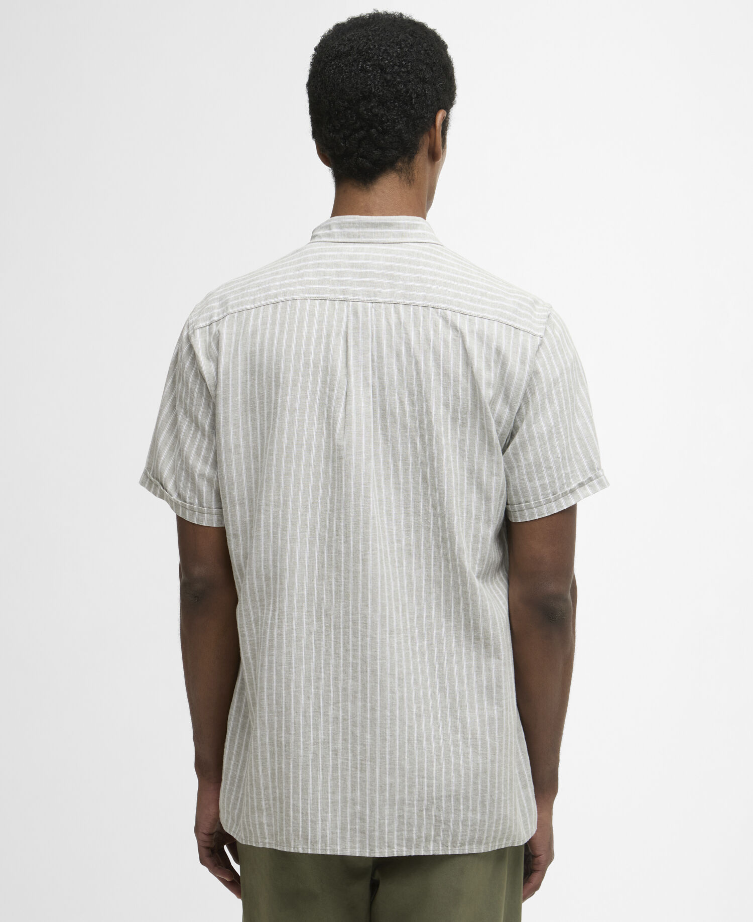 Nelson Striped Short-Sleeved Shirt Bleached Olive