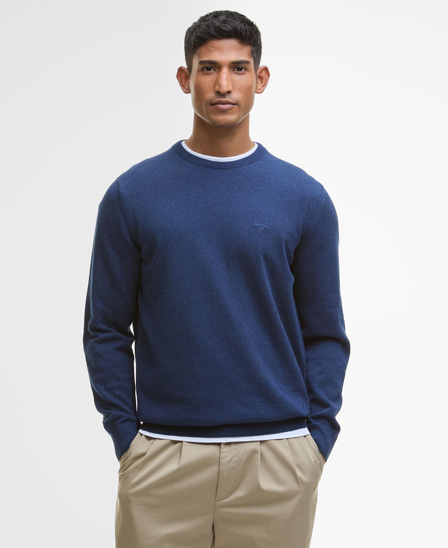 Maglione girocollo in cotone Pima Inky Marl