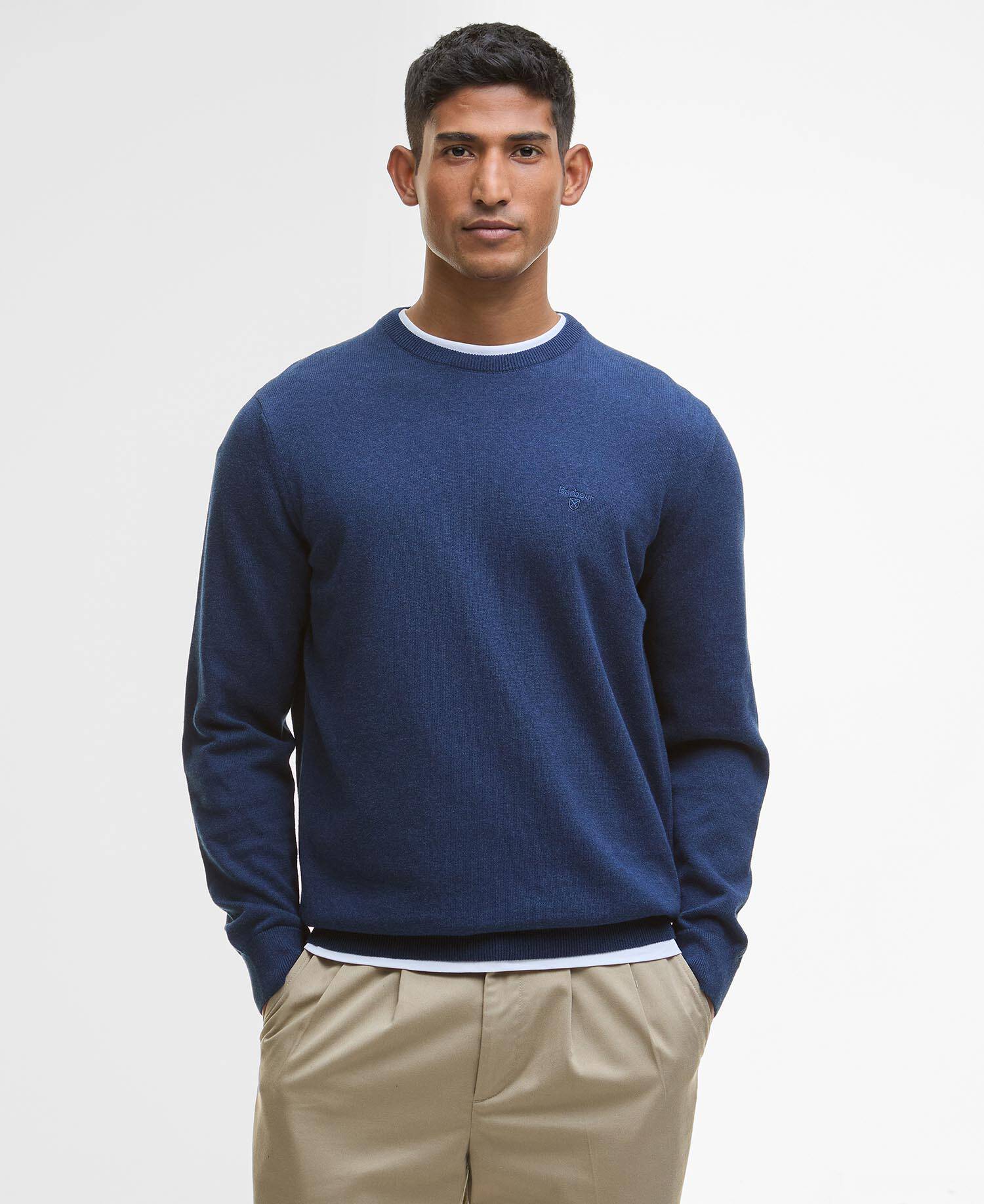 Maglione girocollo in cotone Pima Inky Marl image number 0