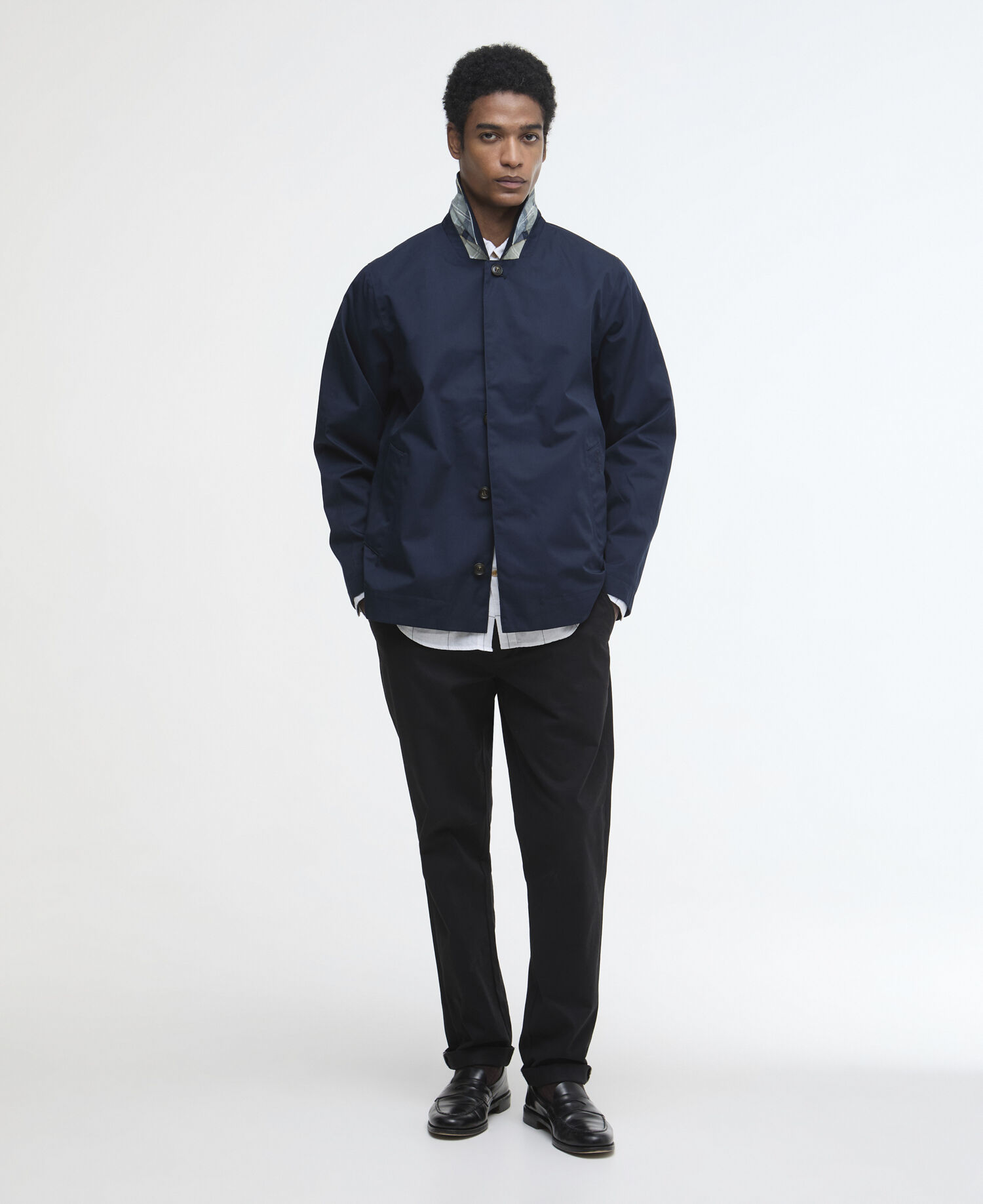 Short Rokig Waterproof Jacket Navy/Highland Loch