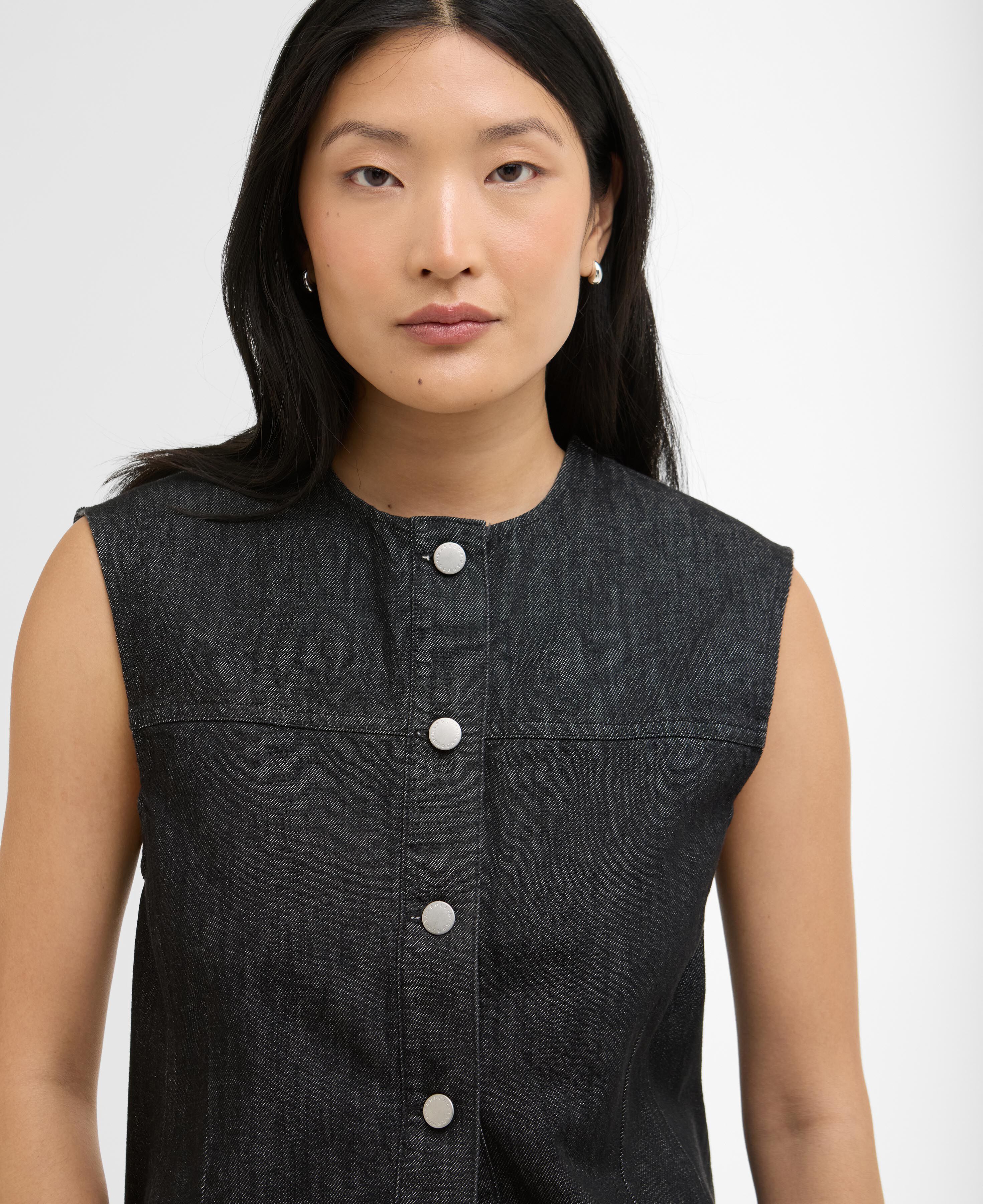 Gilet in denim Myra Black Denim