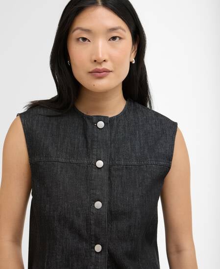 Myra Denim Waistcoat Black Denim