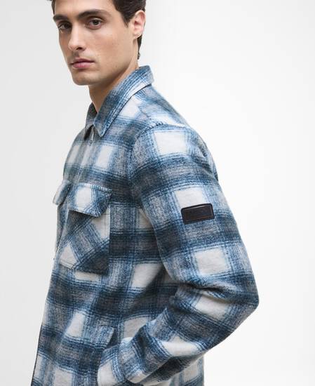 Clayton Fleece Check Overshirt Shaded Emerald