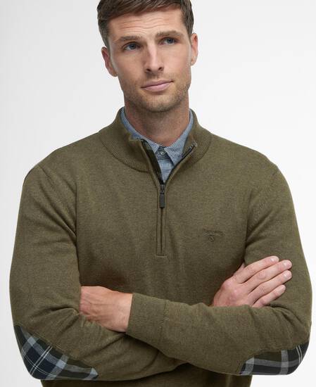 Avoch Half-Zip Jumper Olive Marl
