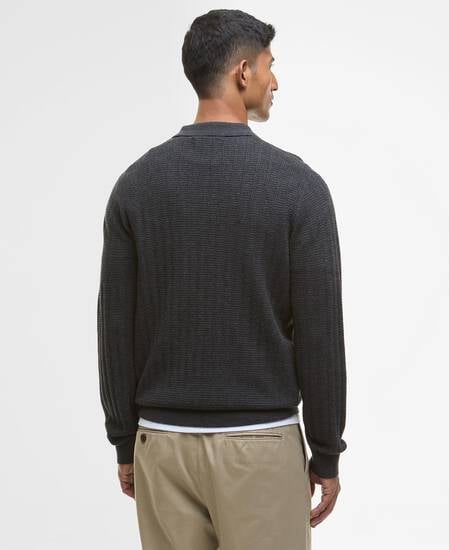 Smeaton Knitted Polo Black Marl