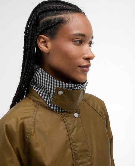 Giacca cerata Wren Sand/Navy Gingham Check