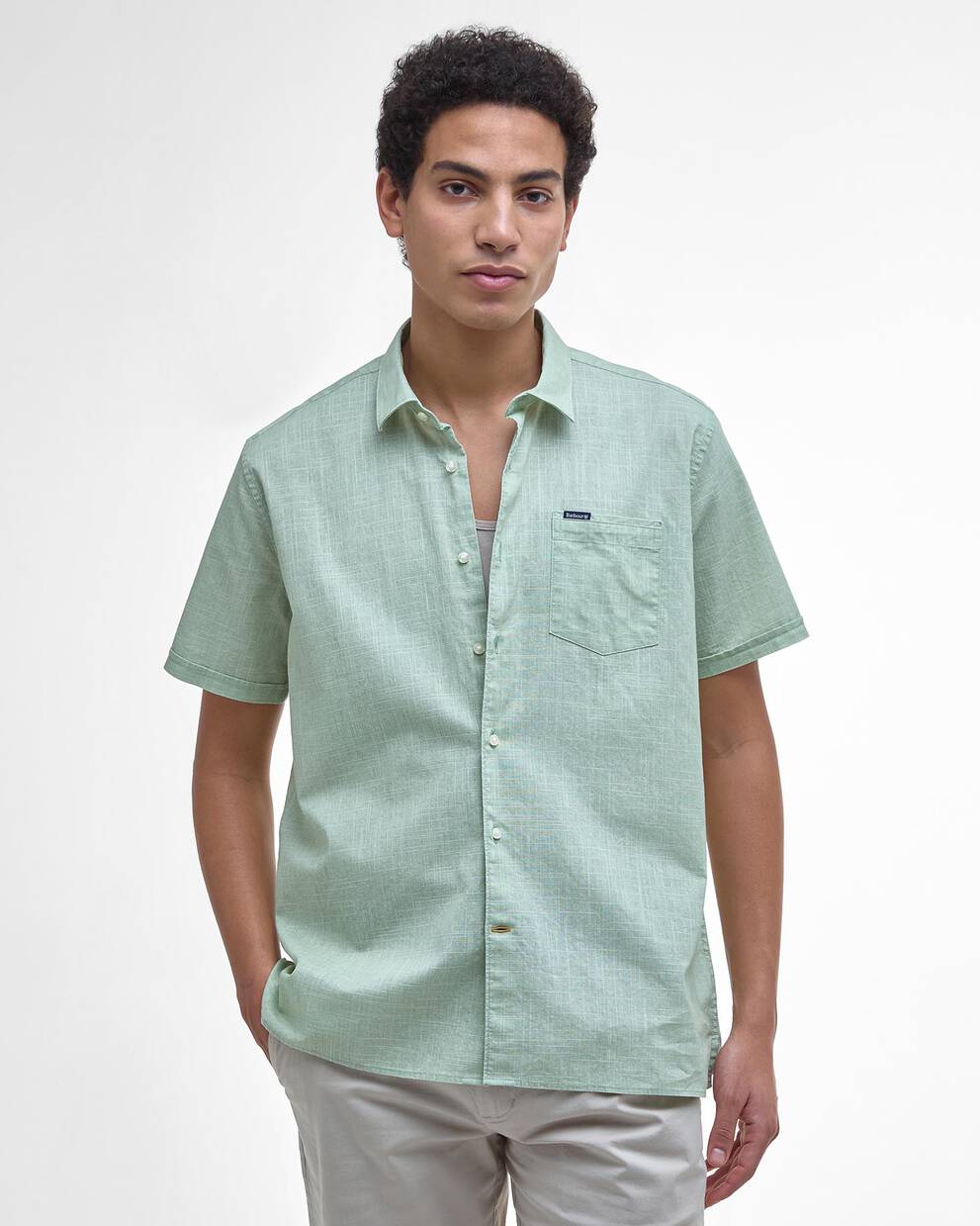 Pigment Dye Slub Short-Sleeved Shirt