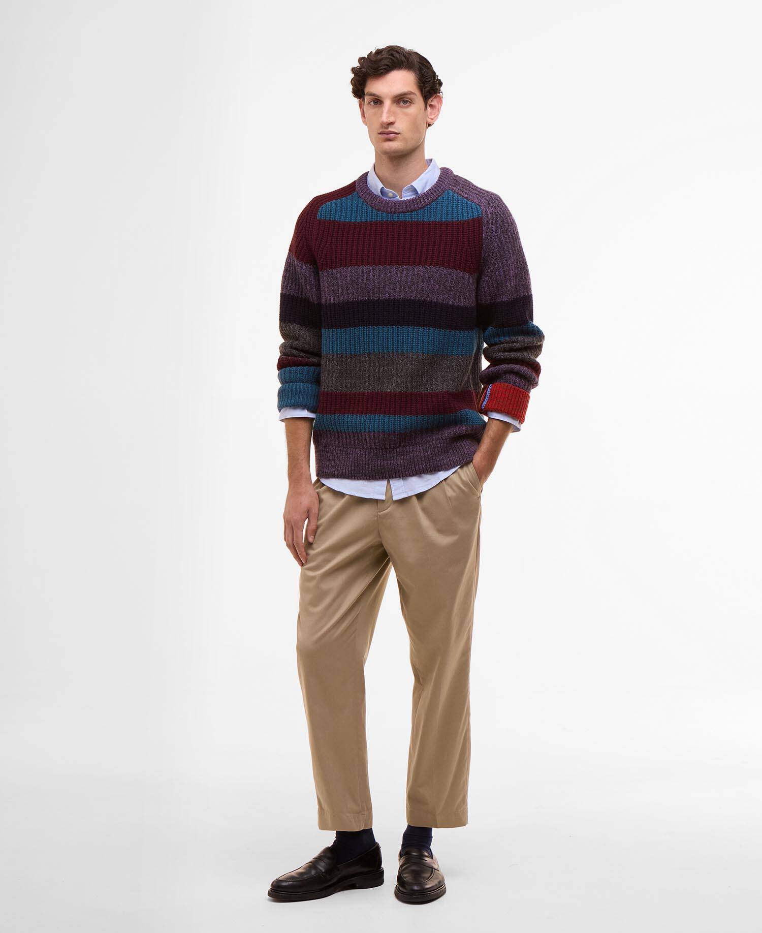 Paul Smith loves Barbour Multi Striped Crew Neck Jumper image number 5