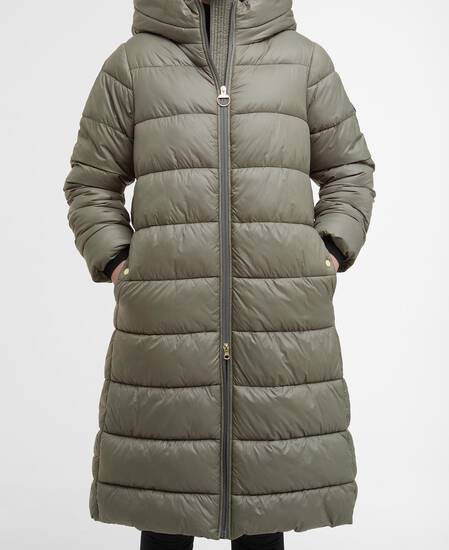 Olivios Longline Puffer Jacket Dusky Khaki