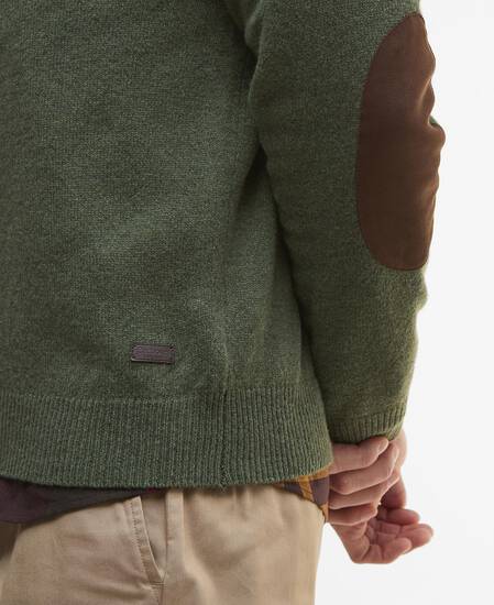 Essential Elbow Patch Jumper Olive