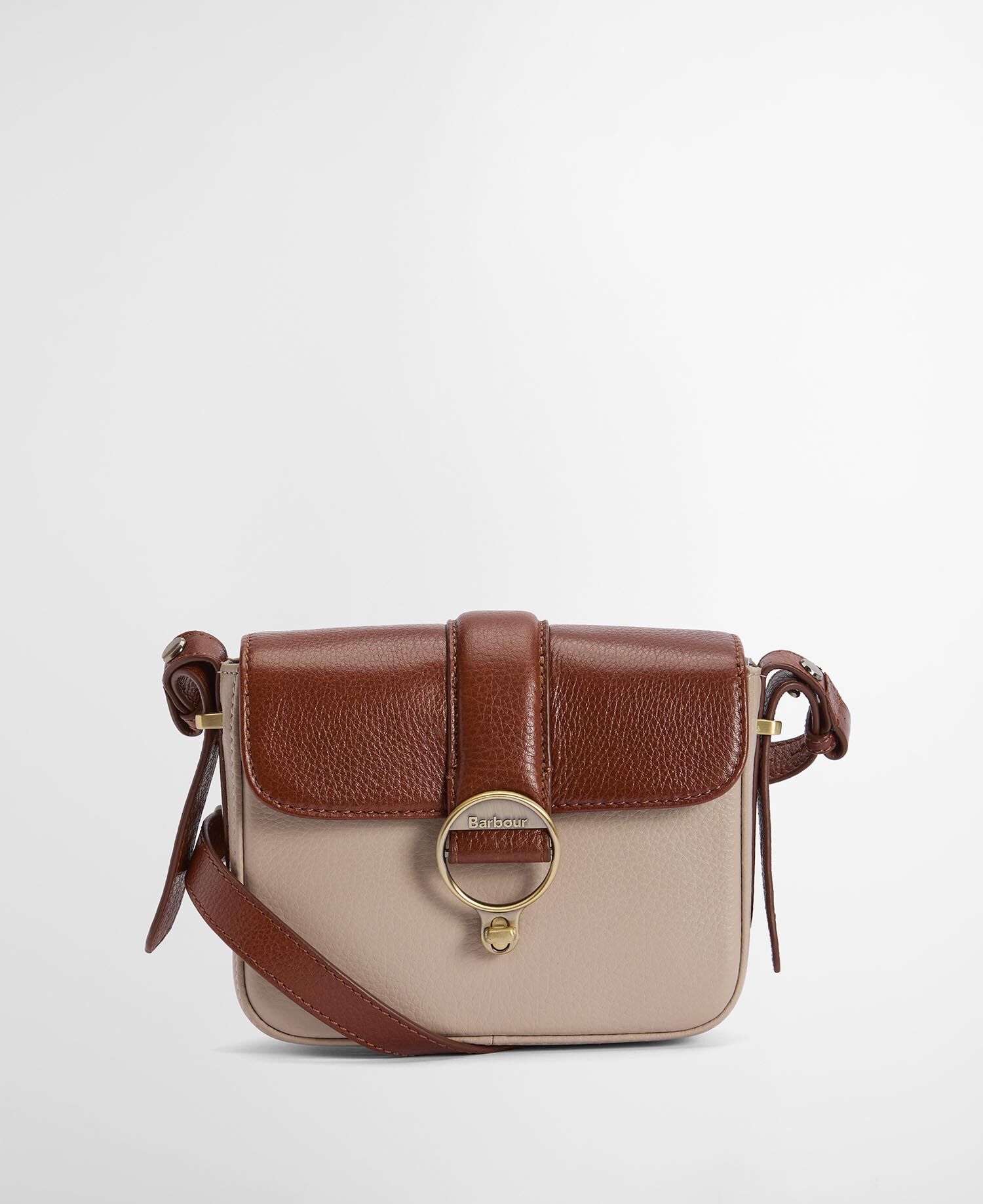 Mini Rosa Leather Crossbody Bag Pebbled Pink/Brown