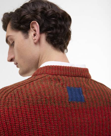 Paul Smith loves Barbour Saddle Crew Neck Jumper Rosette Red