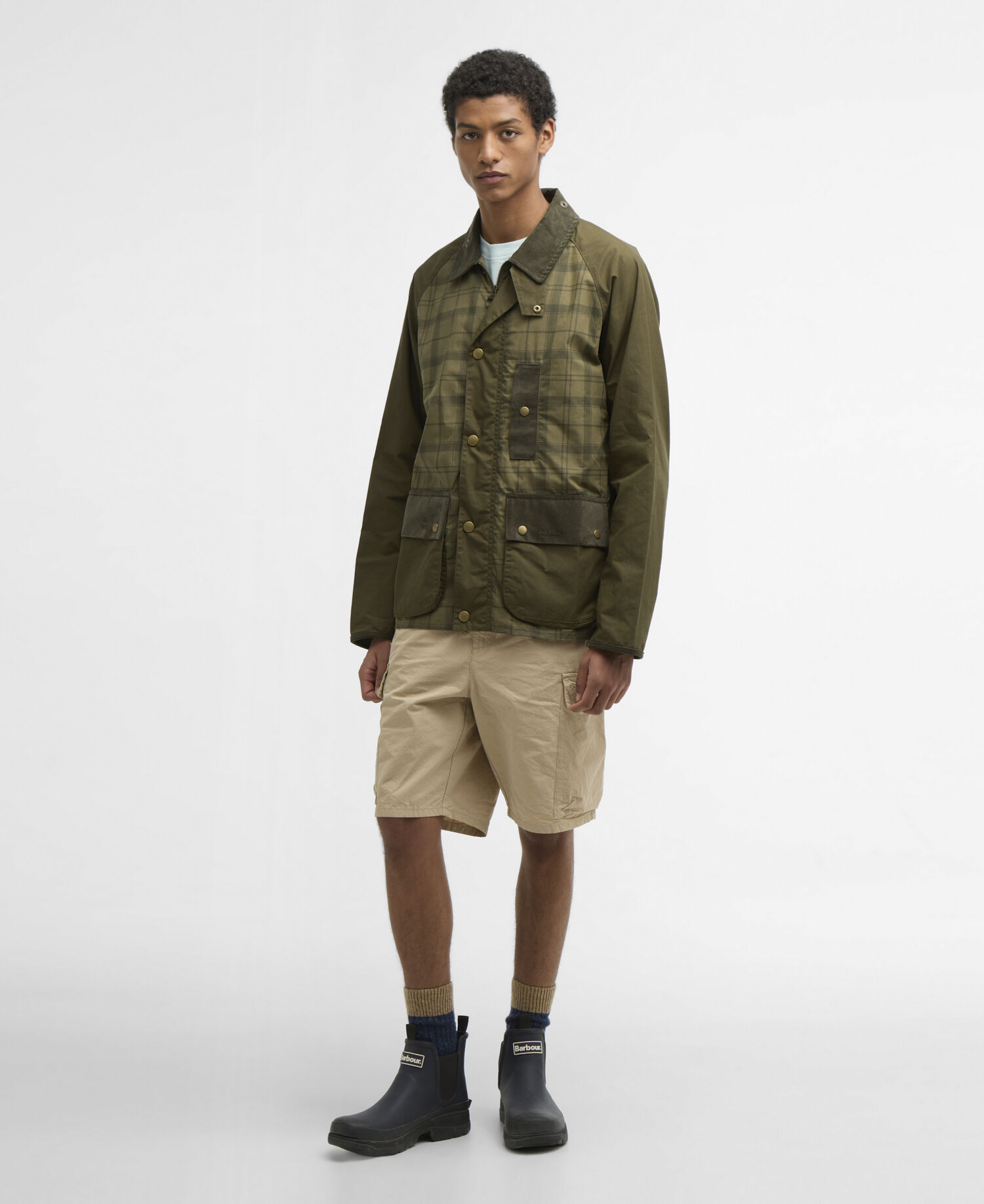 Festival Modified Bedale Casual Jacket Dusky Green Tartan