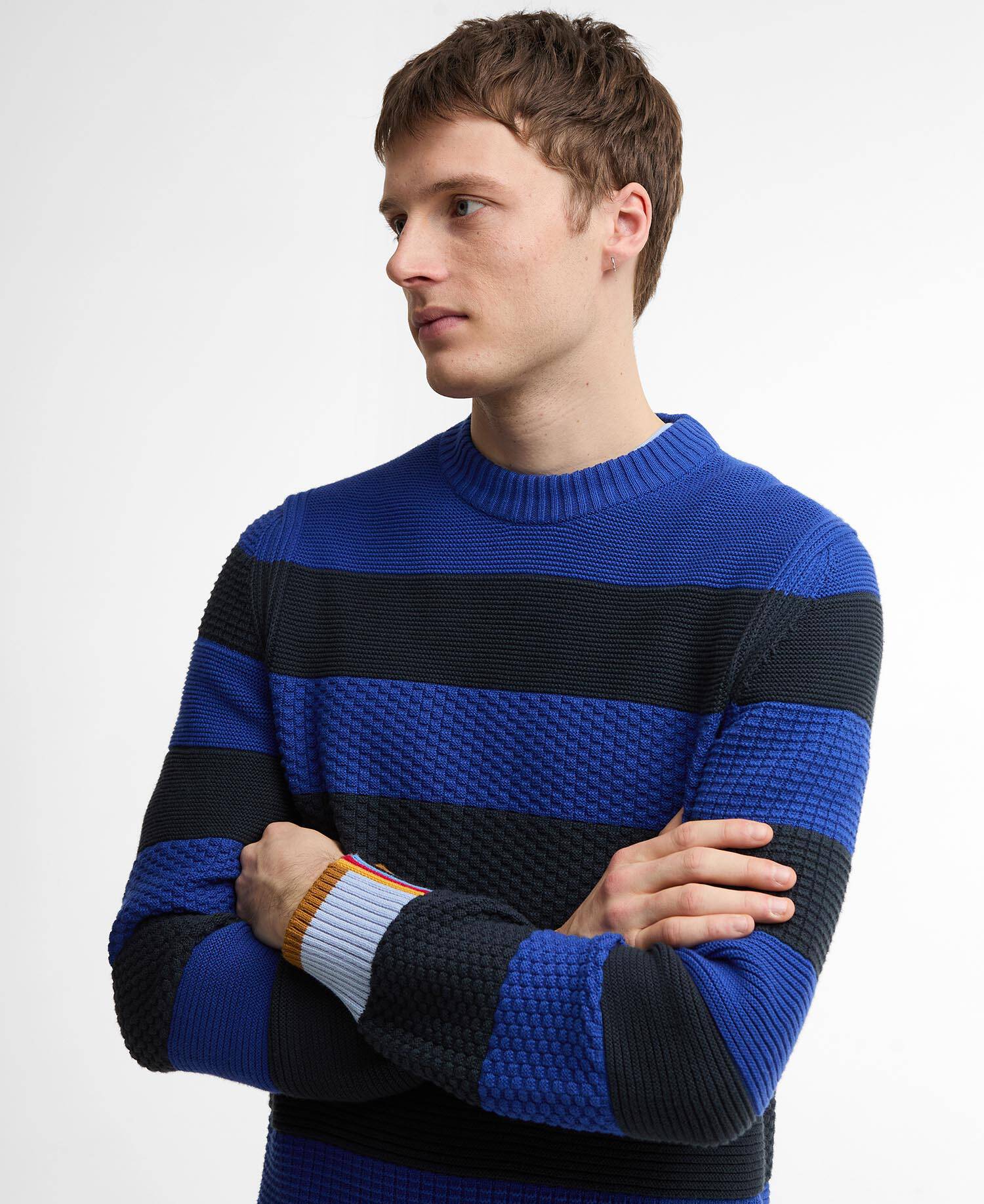 Paul Smith Loves Barbour Pullover Southwold Striped Rundhalsausschnitt Dark Navy image number 3