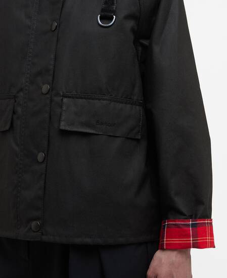 Women's Spey Waxed Jacket Black Cardinal