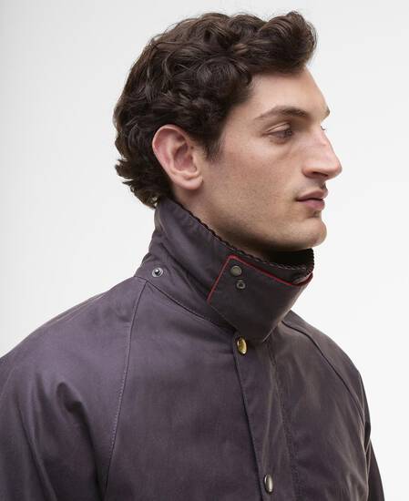 Paul Smith loves Barbour Oversized Bedale Waxed Jacket Grey Lilac