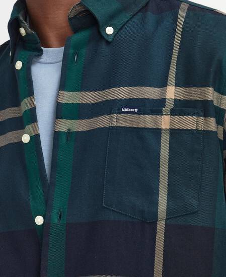 Dunoon Tailored Long-Sleeved Shirt Green Loch
