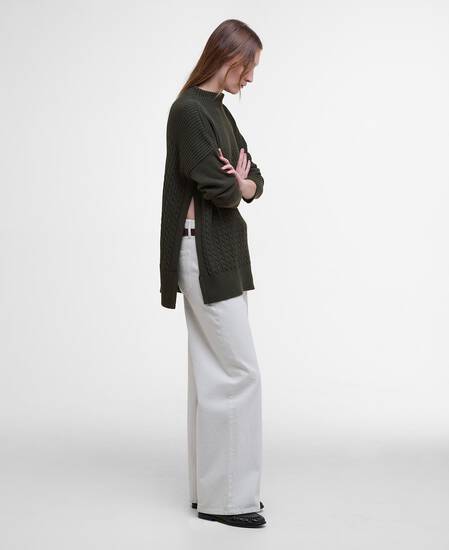Stitch Guernsey Cape Olive