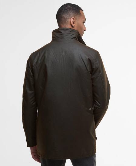 Modern Border Waxed Jacket Dark Brown