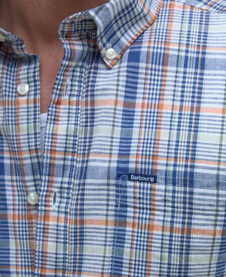 Elton Tailored Short-Sleeved Shirt Dark Denim
