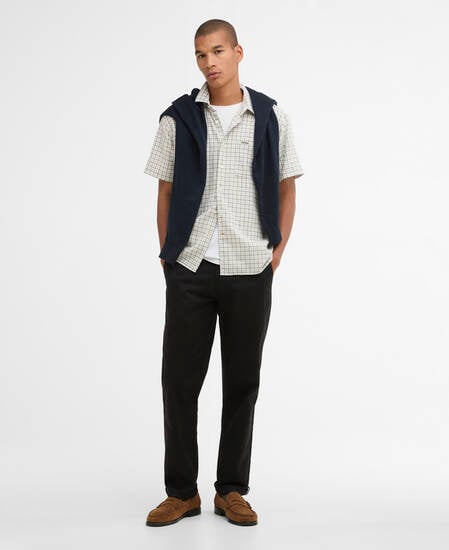 Nelson Gingham Short-Sleeved Shirt Stone