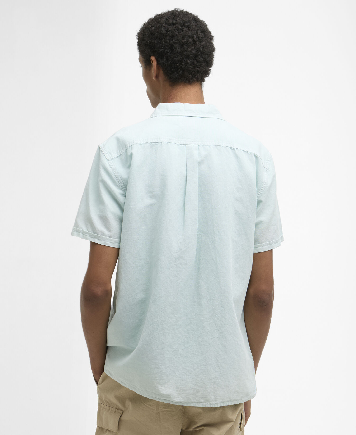 Kurzarmhemd Landkey Overdyed Regular Mint Blue