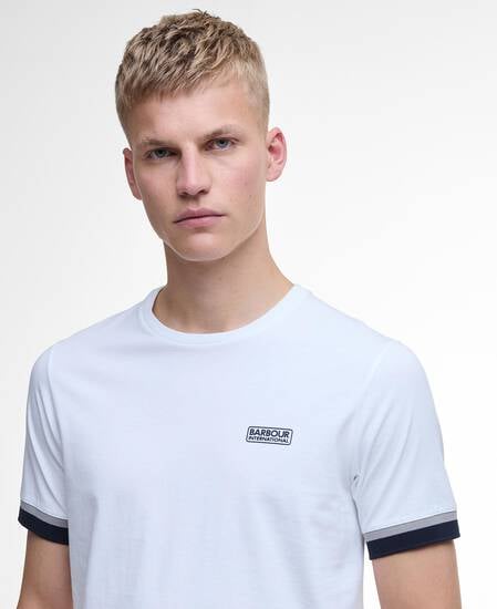 Deep Cuff Evan Tipped T-Shirt Classic White